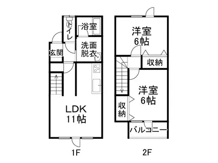 KM-II(2LDK/1階)の間取り写真