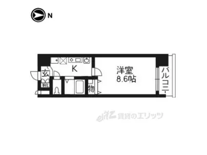 KDXレジデンス西大路(1K/2階)の間取り写真