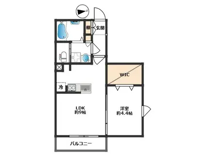 MY STYLE蓮根(1LDK/2階)の間取り写真