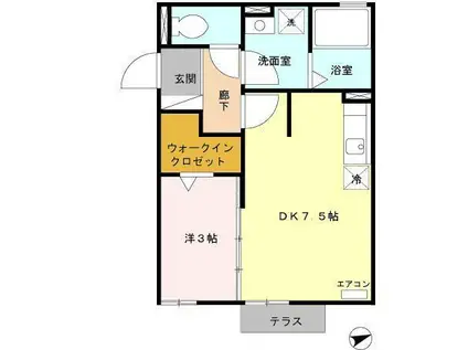 メゾン・ぐれーす(1DK/1階)の間取り写真