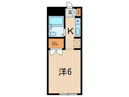 SANTA LOWS 芦屋川(1K/1階)の間取り写真