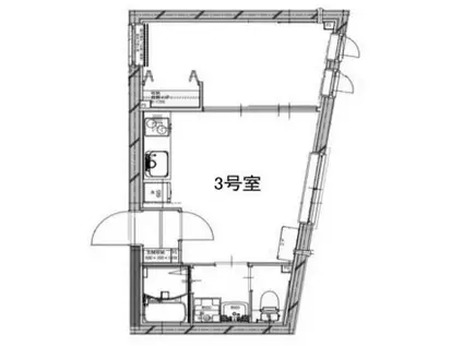 アルファベット森下(1LDK/3階)の間取り写真