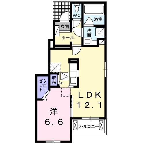 シェル フィーユ(1LDK/1階)の間取り写真