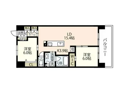 ポレスター岡山ターミナルシティ(2LDK/14階)の間取り写真