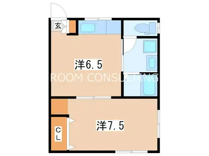 中村アパート(1DK/2階)の間取り写真