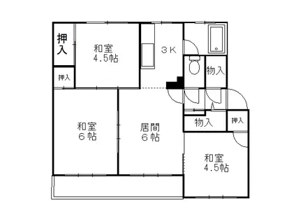 若草501マンション(3LDK/2階)の間取り写真