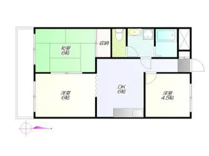 サンシャインマンション(3DK/3階)の間取り写真