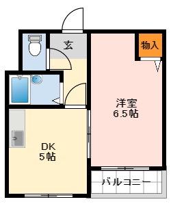ラッシュプレミア松原(1DK/4階)の間取り写真