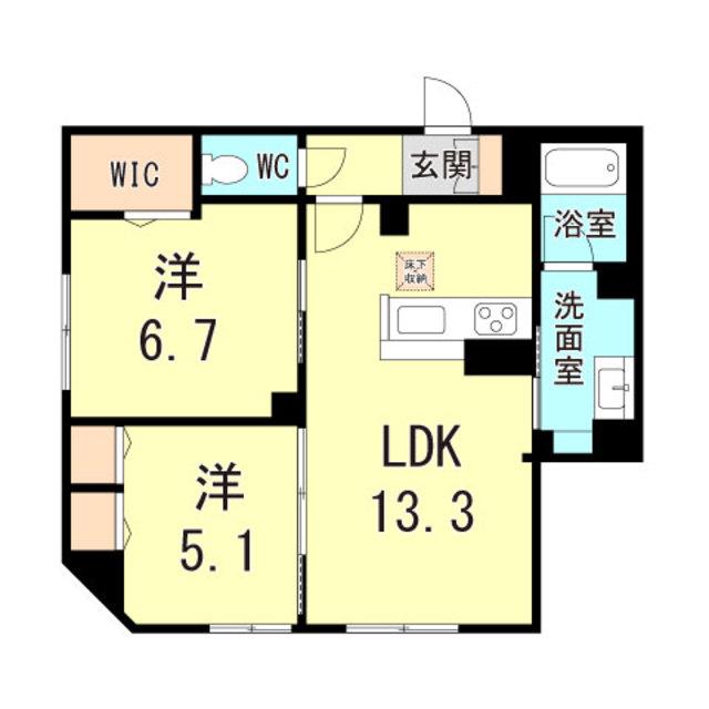 SHA MAISON NICASIO行基(2LDK/1階)の間取り写真