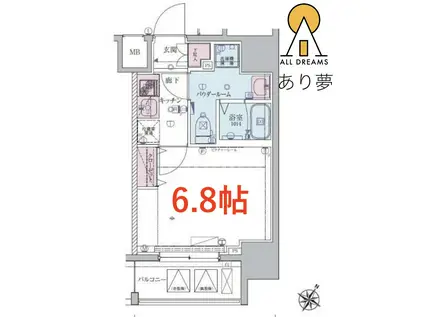 リヴシティ横濱生麦(1K/3階)の間取り写真