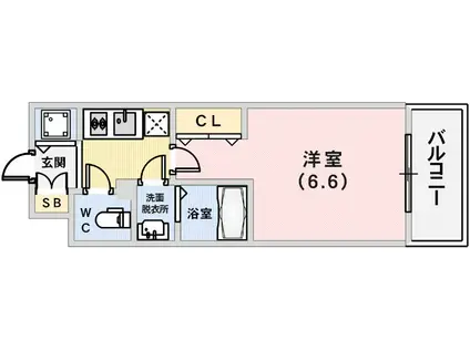 アドバンス神戸プリンスパーク(1K/6階)の間取り写真