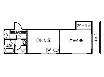 新徳ビル(1DK/5階)の間取り写真