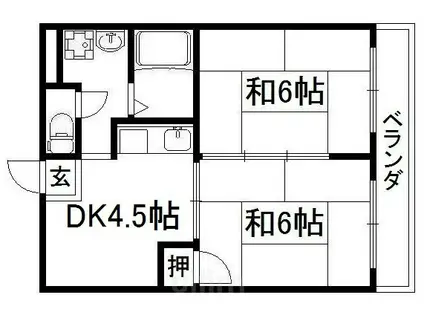 グレース16(2DK/3階)の間取り写真