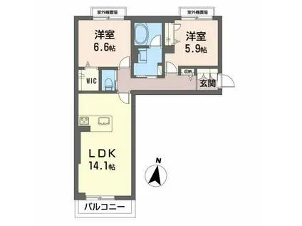 GRACE FORENA(2LDK/3階)の間取り写真