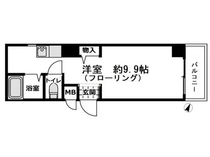 ルネス御影(ワンルーム/3階)の間取り写真
