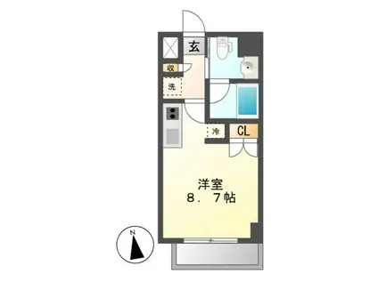 IARIM車道(ワンルーム/6階)の間取り写真