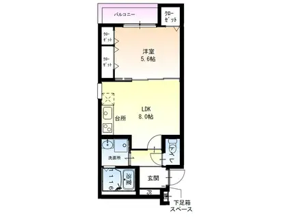 フジパレス豊中岡町ノース(1LDK/3階)の間取り写真