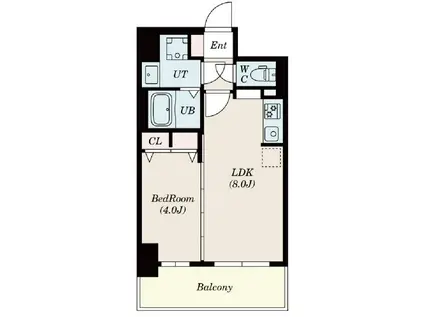 LA DOUCEUR谷町(1LDK/11階)の間取り写真