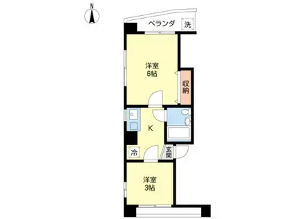 グレースヴィラ大森(2K/4階)の間取り写真