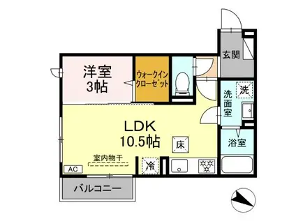 ロイヤルステージ西持田町 A棟(1LDK/1階)の間取り写真
