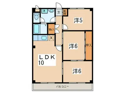 ハイム相武台(3LDK/3階)の間取り写真