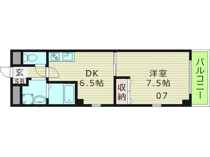 メゾンバイタルA(1DK/1階)の間取り写真