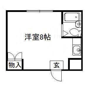 ノーザンライツII(ワンルーム/2階)の間取り写真