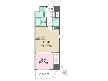 N-FLATS横浜関内II(1LDK/2階)の間取り写真