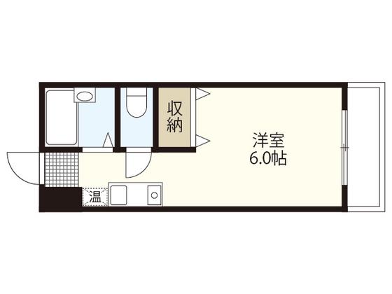 アルティメイトBUILDING舟入中町(ワンルーム/4階)の間取り写真