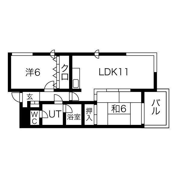 アスティオン奥沢(2LDK/3階)の間取り写真