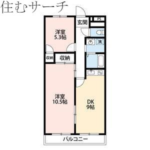 ドエルウィステリア(2DK/4階)の間取り写真