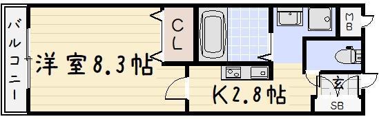 FOREST COURTII(1K/1階)の間取り写真