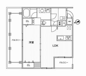 WEAVE BASE OMORI(1LDK/7階)の間取り写真