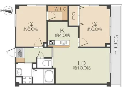 サンルミエール(2LDK/1階)の間取り写真
