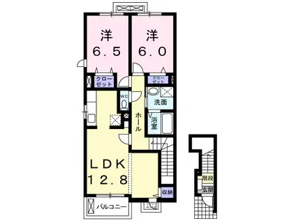 ジベルニ-I(2LDK/2階)の間取り写真