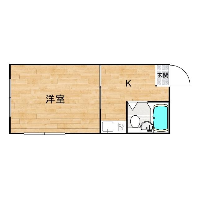 くらもとコーポ(1K/2階)の間取り写真