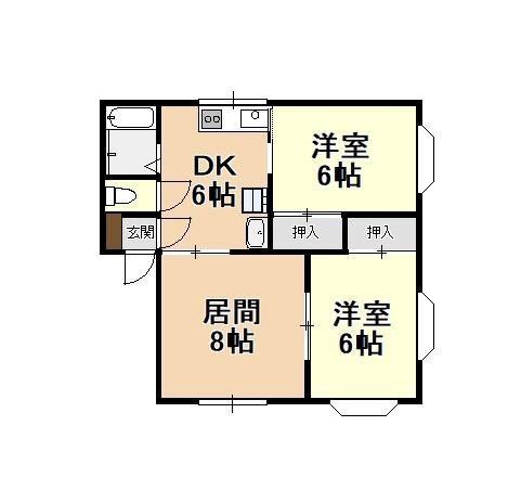 パークソニア(3DK/1階)の間取り写真