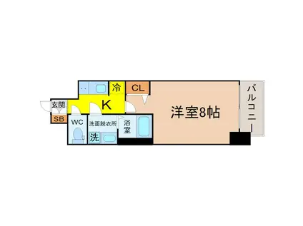 メイクス名駅太閤(1K/8階)の間取り写真