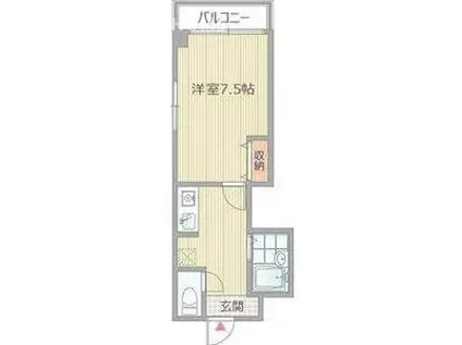 イモーブルナカムラ(1K/4階)の間取り写真