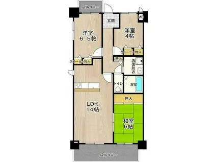 グランブルー宿屋町(3LDK/8階)の間取り写真