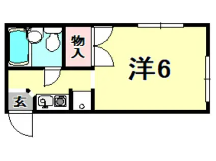 ツイン村雨(ワンルーム/1階)の間取り写真