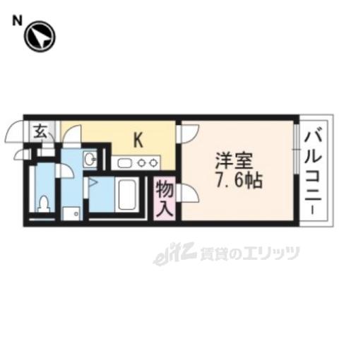 クレイノボー ビラージュ ドゥ(1K/1階)の間取り写真