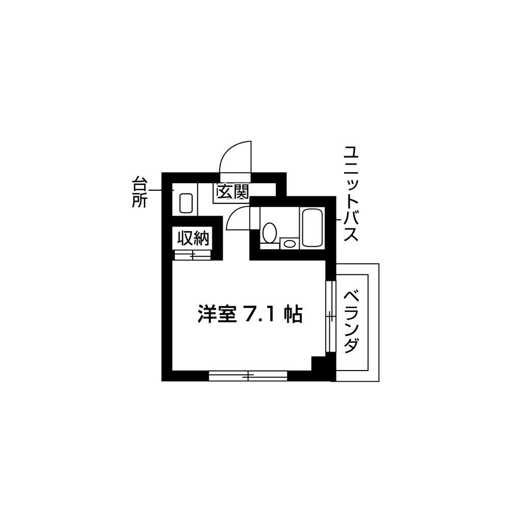 ウィッシュ河原町(ワンルーム/2階)の間取り写真