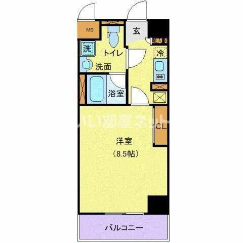 ACCESS湘南平塚(1K/7階)の間取り写真
