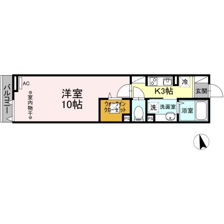 パティオ池袋(1K/1階)の間取り写真