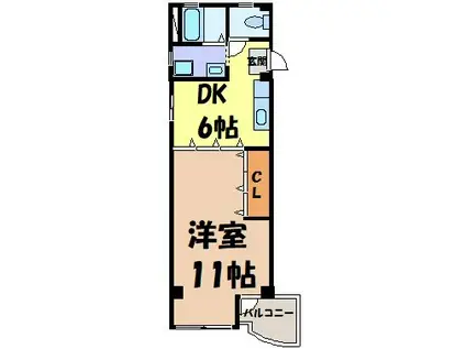 リヴェール吹上(1DK/2階)の間取り写真