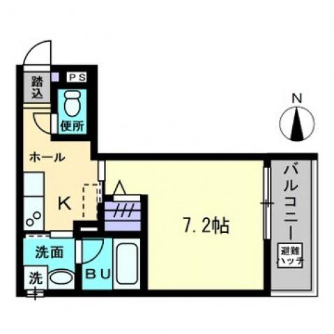 MAISON DE QUATRE III(1K/4階)の間取り写真
