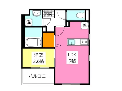 LIFEFIELD南福岡(1LDK/6階)の間取り写真