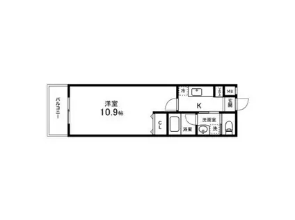 カーサヴェルデ春日町(1K/8階)の間取り写真