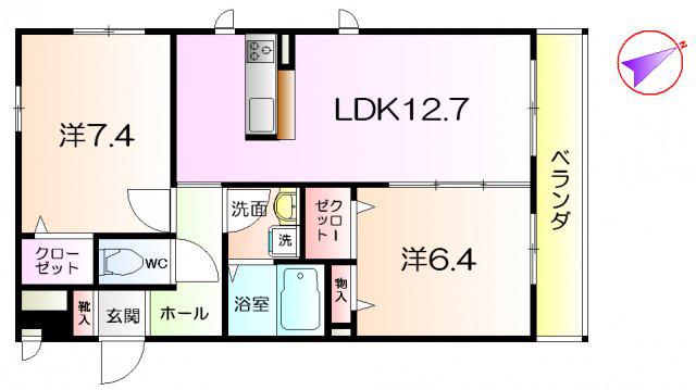 シャーメゾン セレッソ(2LDK/3階)の間取り写真
